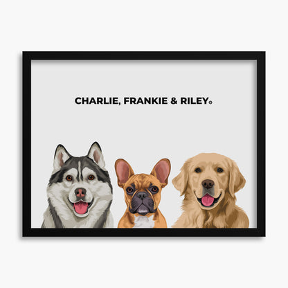 Classic (3 Pets) - Custom Pet Poster